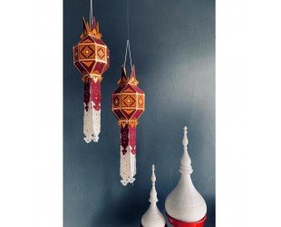 Enchanting Thai Lanna Hanging Lanterns Boho Chic Wall Decor - Letsgosale.com