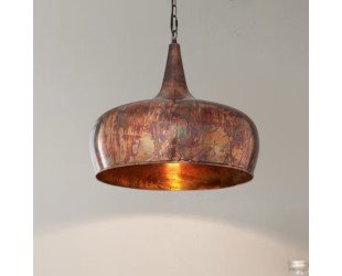Copper Pendant Farmhouse Light, Rustic Copper Hanging Light Fixture, Oxidized Copper Ceiling Light Fixture, Copper Kitchen Island Lighting - Letsgosale.com