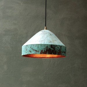 Oxidized Pendant Light, Green Patina Copper Light Fixture, Farmhouse Pendant Lighting, Green Patina Copper Kitchen Island Lighting - Letsgosale.com