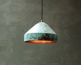 Oxidized Pendant Light, Green Patina Copper Light Fixture, Farmhouse Pendant Lighting, Green Patina Copper Kitchen Island Lighting - Letsgosale.com