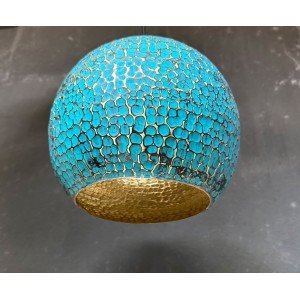 Blue Patina Brass Pendant Light for Island Kitchen Lighting ,blue Patina Shaded Hanging Pendant Light - Letsgosale.com
