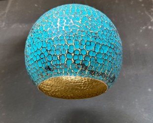 Blue Patina Brass Pendant Light for Island Kitchen Lighting ,blue Patina Shaded Hanging Pendant Light - Letsgosale.com