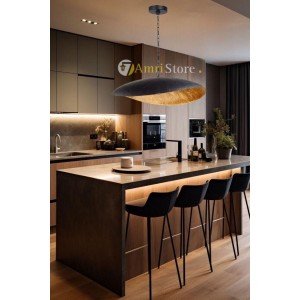 Black Hammered Lampshade ,brass Dome Pendant ,art Deco Lamp , ,kitchen Island Light ,hanging Ceiling Light . - Letsgosale.com