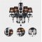 6-light Black Crystal Chandelier, Modern Pendant Ceiling Lighting Fixture, Black Shade Crystal Light for Living Room, Dinningroom&hallway - Letsgosale.com