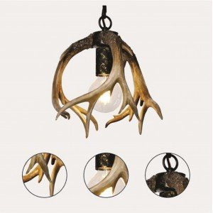 Antler Lighting Fixture, Deer Horn Antler Light, Farmhouse Antler Light, Pendant Light Fixture, Mini Antler Light - Letsgosale.com