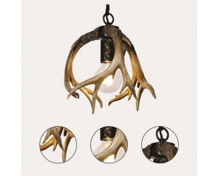 Antler Lighting Fixture, Deer Horn Antler Light, Farmhouse Antler Light, Pendant Light Fixture, Mini Antler Light - Letsgosale.com