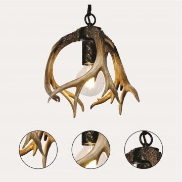 Antler Lighting Fixture, Deer Horn Antler Light, Farmhouse Antler Light, Pendant Light Fixture, Mini Antler Light - Letsgosale.com