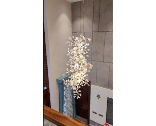 Japanese Hanging Pendent Chandelier With White Pink Cherry Blossom Shape Crystals for a Calm and Relaxing Ambience of Fairy Tales & Fantasy - Letsgosale.com