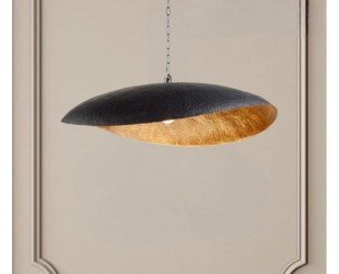 Moroccan Hammered Lampshade, Hanade Moroccan Leaf, Black Out Gold In, Brass Handmade Lamp - Letsgosale.com