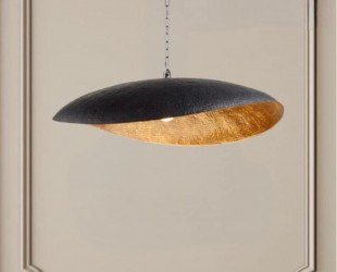 Moroccan Hammered Lampshade, Hanade Moroccan Leaf, Black Out Gold In, Brass Handmade Lamp - Letsgosale.com