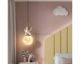 Minimalist Room Bedside Pendant Light Luxury Chandelier Children's Bedroom Moon Lamp Astronaut Home Light Decor - Letsgosale.com