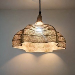 New Style Wave Chandelier, Handmade Rattan Lamps, Straw Pendant Raffia Lamp , - Letsgosale.com