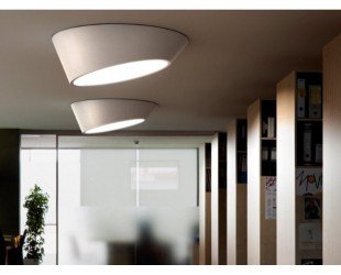 Asimetric Ceilinglamp, Asimetric Drum Flushmount Light, Ceiling Not Simetric Fabric Lamp, Art Urban Minimalistic Design Ceiling Lamp - Letsgosale.com