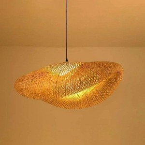 Handmade Natural Bamboo Chandelier Japanese Restaurant Decor Lighting Lampshade Wooden Light - Letsgosale.com