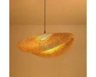Handmade Natural Bamboo Chandelier Japanese Restaurant Decor Lighting Lampshade Wooden Light - Letsgosale.com