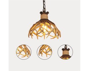 Antler Pendant Light Fixture, Ceiling Light for Kitchen Island, Deer Horn Resin Antler Lighting Fixture - Letsgosale.com