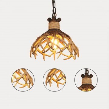Antler Pendant Light Fixture, Ceiling Light for Kitchen Island, Deer Horn Resin Antler Lighting Fixture - Letsgosale.com