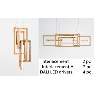 Intercement 2 Pc and Interlacement H 2pc Chandeliers and DALI LED Drivers 4 Pc - Letsgosale.com