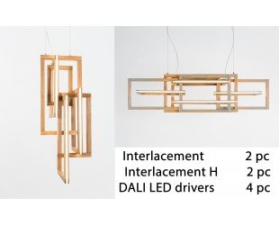 Intercement 2 Pc and Interlacement H 2pc Chandeliers and DALI LED Drivers 4 Pc - Letsgosale.com