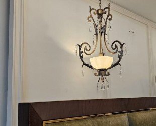Vintage Brass Hanging Light, Mid-century Pendant Lamp, Retro Ceiling Light, Dining Room Lighting, Living Room, Entryway Fixture, 70s - Letsgosale.com