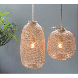 Bamboo Pendant Light Handmade Wooden Pendant Lamp Hanging Repurposed Fishing Trap Basket, Hanging Natural Woven E27 Boho Rustic Lamp World - Letsgosale.com