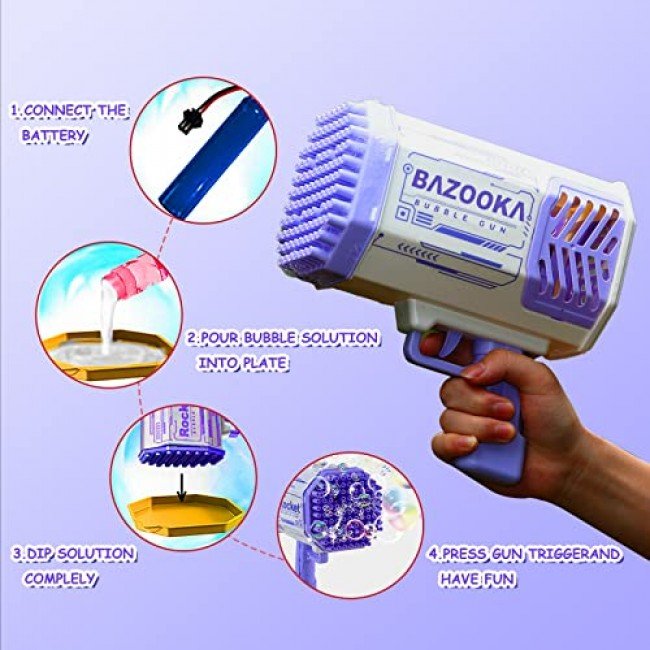 Bubble Gun Bazooka Bubble Machine Gun Bubbles for Kids Tik Tok Hot Seller Bubble Blaster Blower Bubble Gun Bazooka Bubble Machine Gun Bubbles for Kids Tik Tok Hot Seller Bubble Blaster Blower