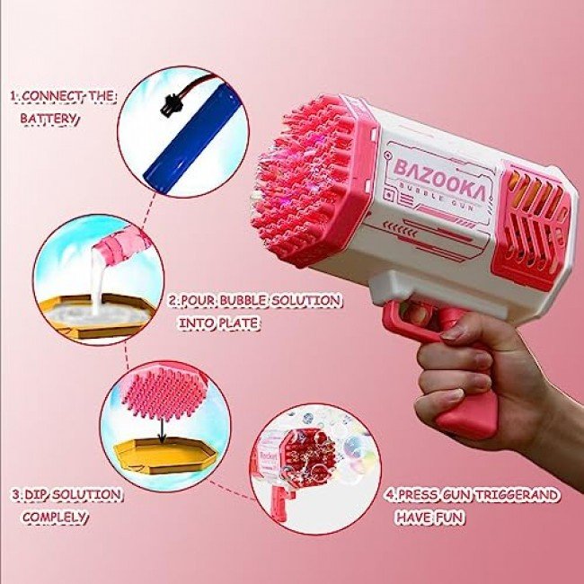 Bubble Gun Bazooka Bubble Machine Gun Bubbles for Kids Tik Tok Hot Seller Bubble Blaster Blower Bubble Gun Bazooka Bubble Machine Gun Bubbles for Kids Tik Tok Hot Seller Bubble Blaster Blower