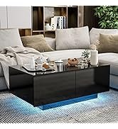 IKIFLY-Modern-LED-Coffee-Table-with-Drawer-White-High-Glossy-Rectangle-Coffee-End-Table-with-16-Colo-B0BGSGNDLM-10